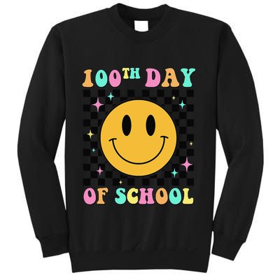 100th Day Of School Vibes Funny Smile Face 100 Days School Sweatshirt