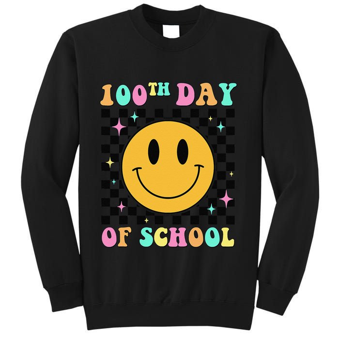 100th Day Of School Vibes Funny Smile Face 100 Days School Sweatshirt