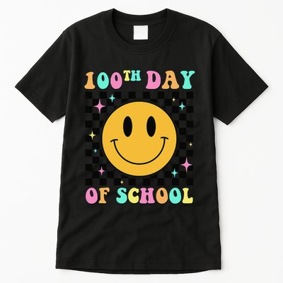 100th Day Of School Vibes Funny Smile Face 100 Days School Tall T-Shirt