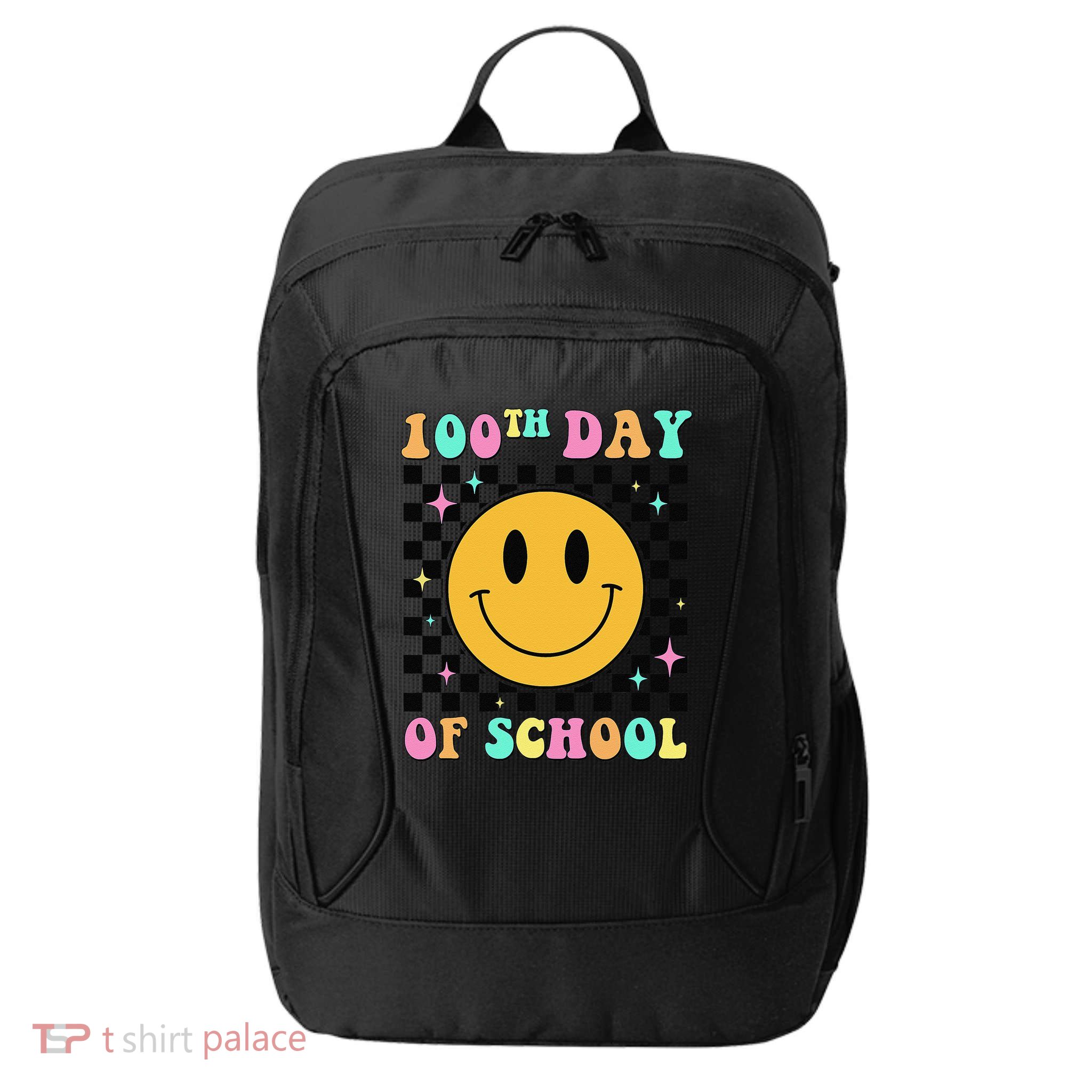 100th Day Of School Vibes Funny Smile Face 100 Days School City Backpack