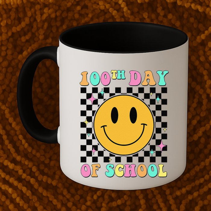100th Day Of School Vibes Funny Smile Face 100 Days School Mug