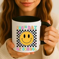 100th Day Of School Vibes Funny Smile Face 100 Days School Mug