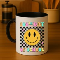 100th Day Of School Vibes Funny Smile Face 100 Days School Mug