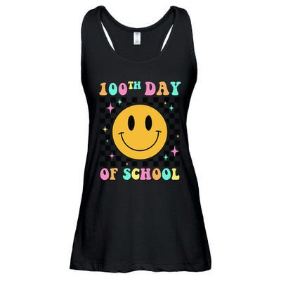 100th Day Of School Vibes Funny Smile Face 100 Days School Ladies Essential Flowy Tank