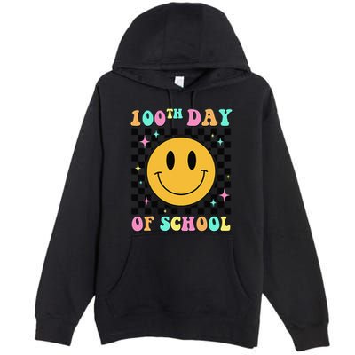 100th Day Of School Vibes Funny Smile Face 100 Days School Premium Pullover Hoodie