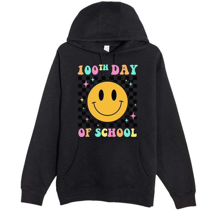 100th Day Of School Vibes Funny Smile Face 100 Days School Premium Pullover Hoodie