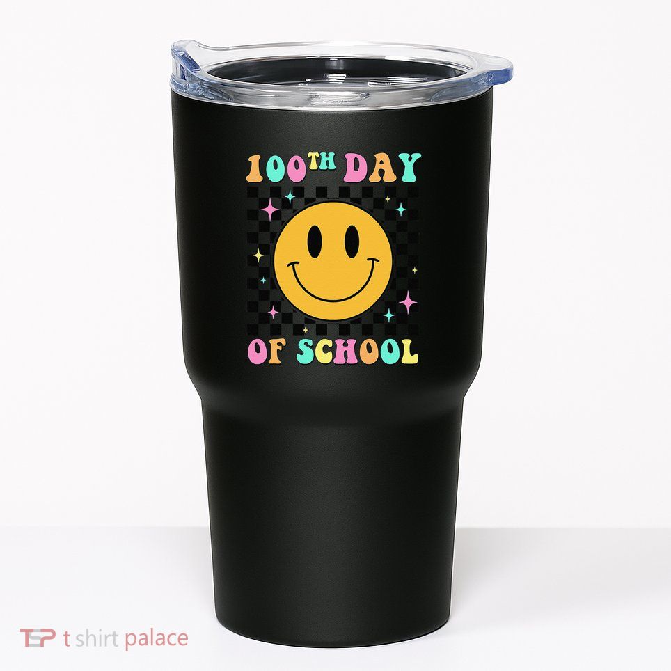 100th Day Of School Vibes Funny Smile Face 100 Days School Tumbler