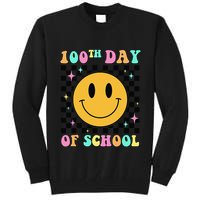 100th Day Of School Vibes Funny Smile Face 100 Days School Tall Sweatshirt