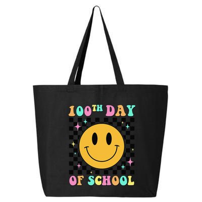 100th Day Of School Vibes Funny Smile Face 100 Days School 25L Jumbo Tote