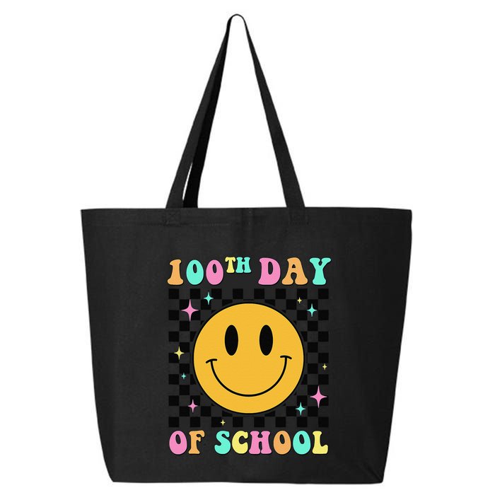 100th Day Of School Vibes Funny Smile Face 100 Days School 25L Jumbo Tote