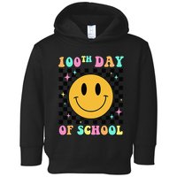 100th Day Of School Vibes Funny Smile Face 100 Days School Toddler Hoodie
