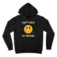 100th Day Of School Vibes Funny Smile Face 100 Days School Tall Hoodie