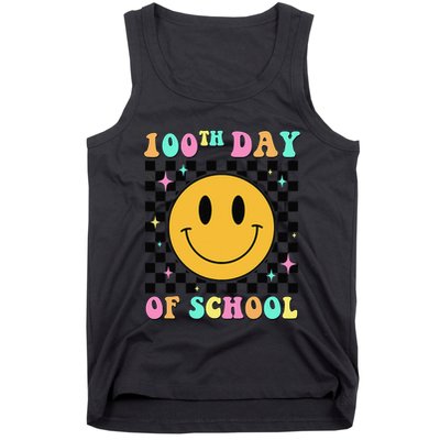 100th Day Of School Vibes Funny Smile Face 100 Days School Tank Top