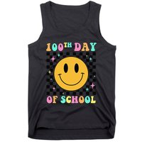 100th Day Of School Vibes Funny Smile Face 100 Days School Tank Top