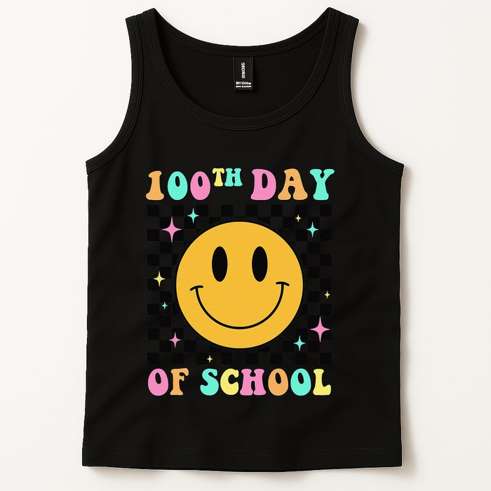 100th Day Of School Vibes Funny Smile Face 100 Days School Tank Top