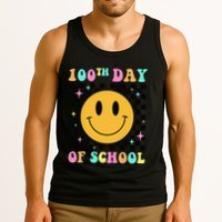 100th Day Of School Vibes Funny Smile Face 100 Days School Tank Top