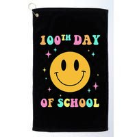 100th Day Of School Vibes Funny Smile Face 100 Days School Golf Towel
