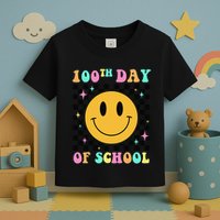 100th Day Of School Vibes Funny Smile Face 100 Days School Toddler T-Shirt