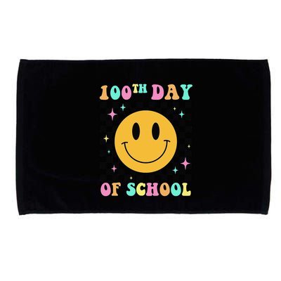 100th Day Of School Vibes Funny Smile Face 100 Days School Microfiber Hand Towel
