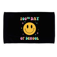 100th Day Of School Vibes Funny Smile Face 100 Days School Microfiber Hand Towel