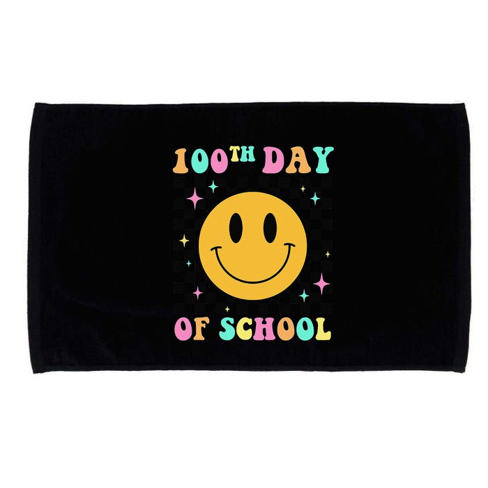 100th Day Of School Vibes Funny Smile Face 100 Days School Microfiber Hand Towel
