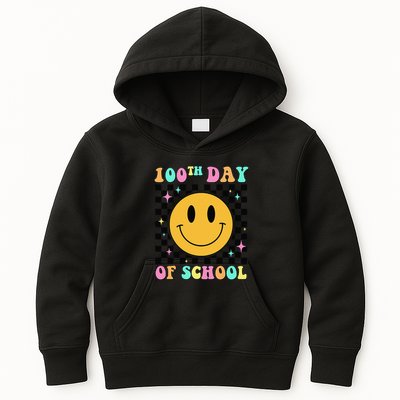 100th Day Of School Vibes Funny Smile Face 100 Days School Kids Hoodie