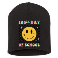 100th Day Of School Vibes Funny Smile Face 100 Days School Short Acrylic Beanie