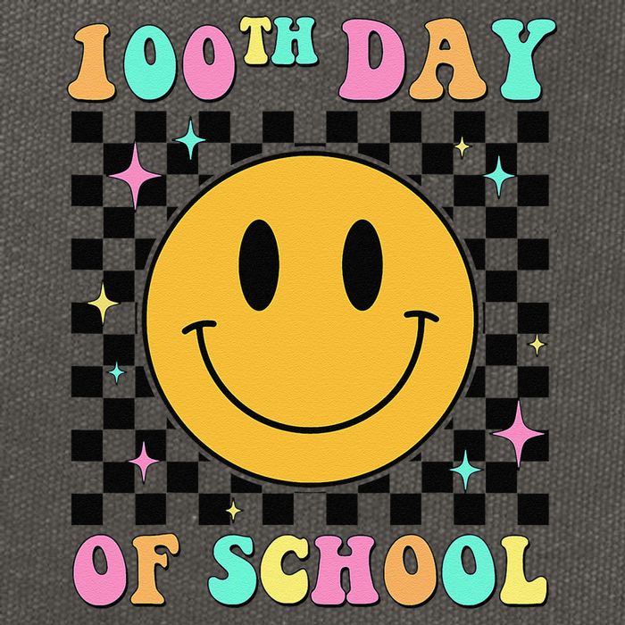 100th Day Of School Vibes Funny Smile Face 100 Days School Cotton Canvas Backpack