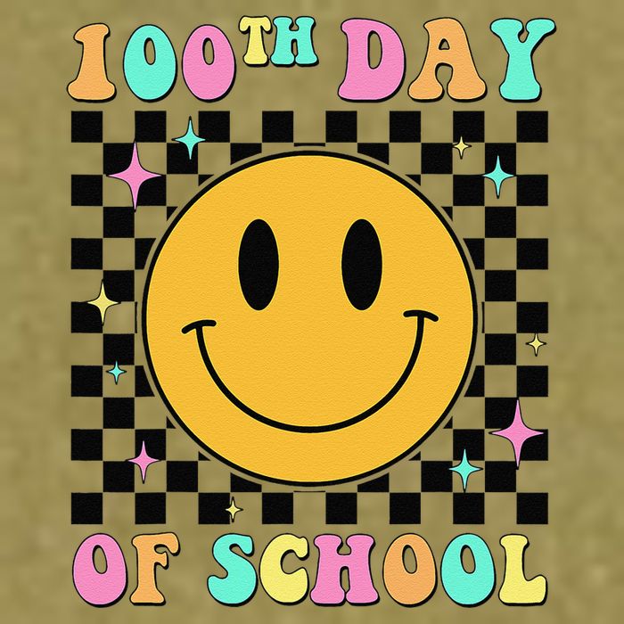 100th Day Of School Vibes Funny Smile Face 100 Days School Garment-Dyed Women's Muscle Tee