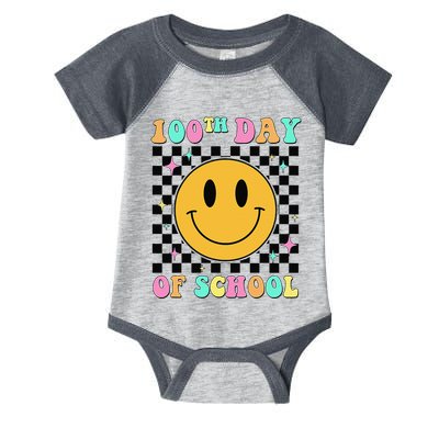 100th Day Of School Vibes Funny Smile Face 100 Days School Infant Baby Jersey Bodysuit