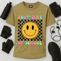 100th Day Of School Vibes Funny Smile Face 100 Days School Performance Shirt