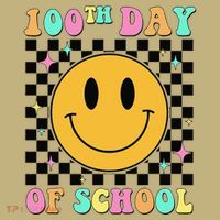 100th Day Of School Vibes Funny Smile Face 100 Days School T-Shirt