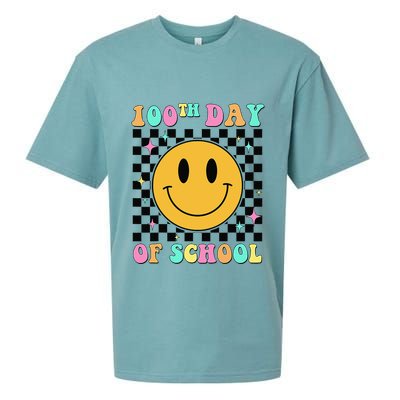 100th Day Of School Vibes Funny Smile Face 100 Days School Sueded Cloud Jersey T-Shirt