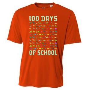 100 Days Of School Dinosaur Cooling Performance Crew T-Shirt