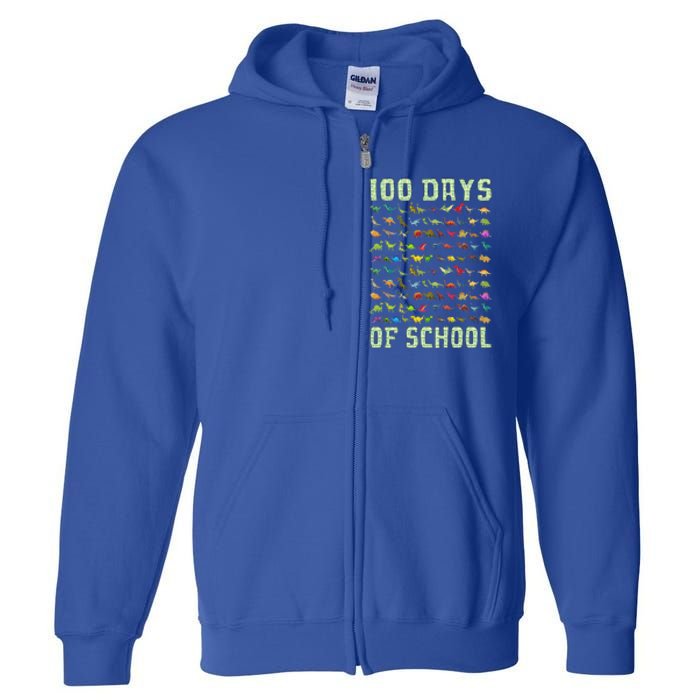 100 Days Of School Dinosaur Full Zip Hoodie