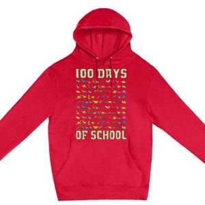 100 Days Of School Dinosaur Premium Pullover Hoodie