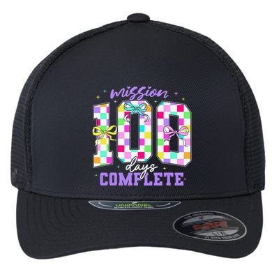 100 Days Of School Teacher Retro Girl 100th Days Of School Flexfit Unipanel Trucker Cap