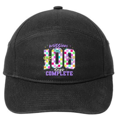100 Days Of School Teacher Retro Girl 100th Days Of School 7-Panel Snapback Hat