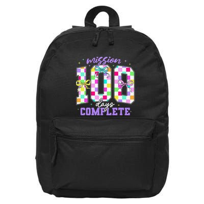 100 Days Of School Teacher Retro Girl 100th Days Of School 16 in Basic Backpack