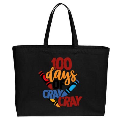 100 Days Of Cray Cray Kindergarten Teacher Cotton Canvas Jumbo Tote