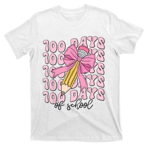 100 Days Of School Girl Coquette Bow 100th Day Of School T-Shirt