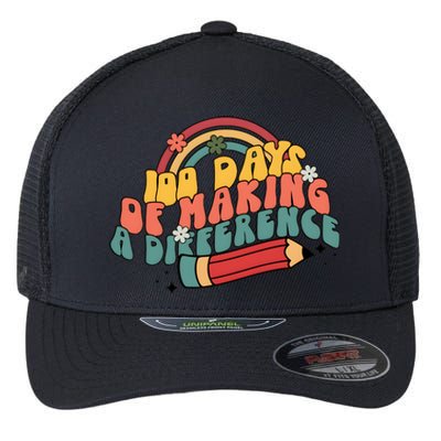 100 Days Of Making A Difference Happy 100 Days Flexfit Unipanel Trucker Cap