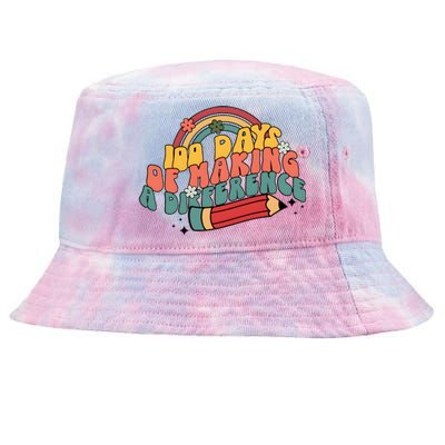 100 Days Of Making A Difference Happy 100 Days Tie-Dyed Bucket Hat