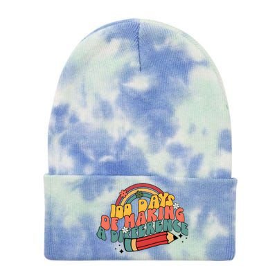 100 Days Of Making A Difference Happy 100 Days Tie Dye 12in Knit Beanie