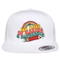 100 Days Of Making A Difference Happy 100 Days Flat Bill Trucker Hat