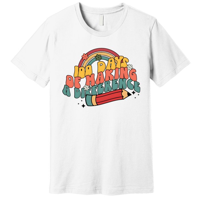 100 Days Of Making A Difference Happy 100 Days Premium T-Shirt