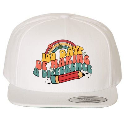 100 Days Of Making A Difference Happy 100 Days Wool Snapback Cap