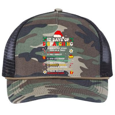 12 Days Of Dispatching Christmas Pajama Xmas Dispatcher  Retro Rope Trucker Hat Cap