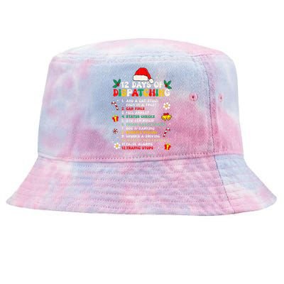 12 Days Of Dispatching Christmas Pajama Xmas Dispatcher  Tie-Dyed Bucket Hat