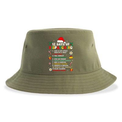 12 Days Of Dispatching Christmas Pajama Xmas Dispatcher  Sustainable Bucket Hat